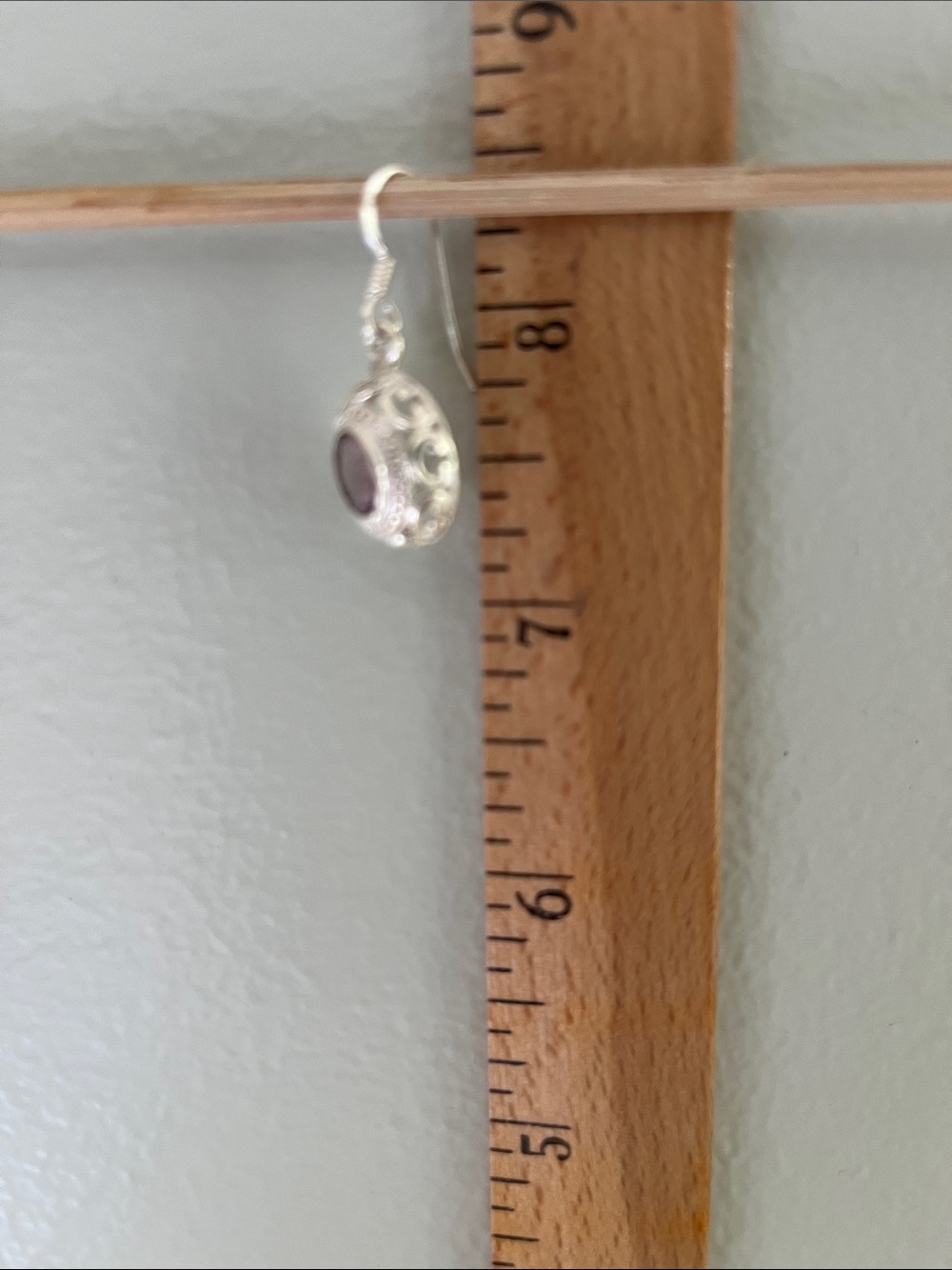 Amethyst Sterling Silver Filigree Drop Earrings - Picture 6 of 6